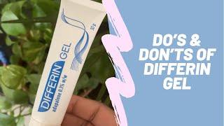 Do’s & Don’ts of differin gel (adapalene 0.1%) | #adapalenegel #differingel #retinoids #skincare