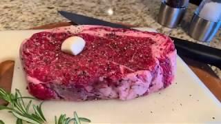 Sous Vide Prime Ribeye Medium Rare 2 inch Steak - Anova 129 degrees F