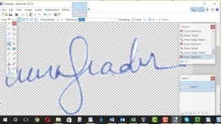 Create signature image with transparent background