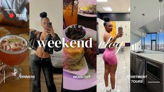 weekend vlog : touring apartments , shopping, out to eat, gym, cleaning & skincare