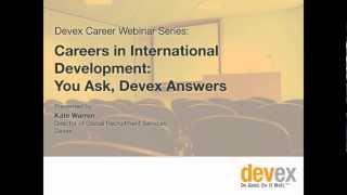 Careers in international development: You ask Devex answers