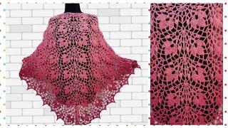 ПОТРЯСАЮЩЕ КРАСИВАЯ ШАЛЬ КРЮЧКОМ ЛИСТОЧКИ/crochet shawl