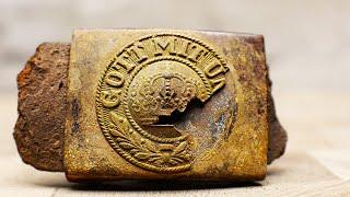 WWI German Buckle and ID tag Restoration. 106 Years Underground!