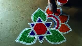 Puratasi madham 3*2flower rangoli kolamnavaratri specialmuggulu designsaraswati pooja kolam