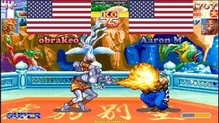 Super Street Fighter 2 Turbo  obrakeo (Usa) vs Aaron M (Usa) スーパーストリートファイターII X