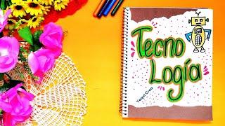 Portada para Cuaderno de Tecnología - fácil y bonita -