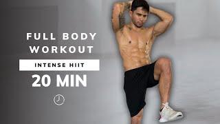 20 MIN KILLER HIIT Full Body Workout - No Equipment - No Repeat Cardio HIIT Home Workout