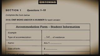 Accommodation Form student information ielts listening (Hd Audio) 1080p