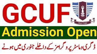 GCUF Ba BSC Ma MSC Admission Open 2023|GCUF Admission Open 2023|GCUF Ma MSC Admission 2022 2023