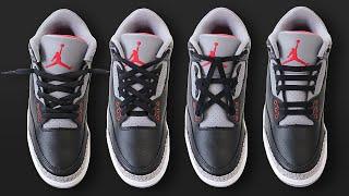 4 WAYS TO LACE JORDAN 3 - Featuring Nike Air Jordan 3 Retro Black Cement