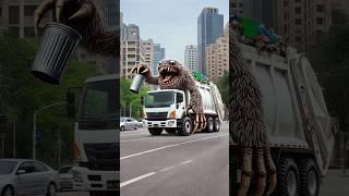 Evolution of garbage truck from lego to alien monster garbage truck