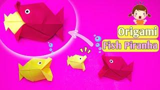 How to Make Origami Fish | Origami Fish Piranha | Origami Talking Fish