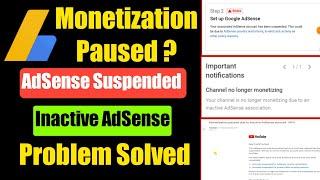 Monetization paused due to inactive AdSense account