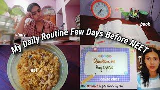 My daily routine few days before neet 2021, 12 hours study vlog