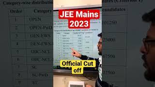 JEE Mains Official Cut off For JEE advance | # #jeemain2023 #jee2023