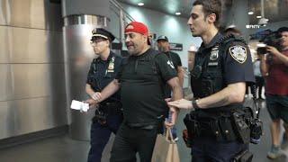 TLC Advocate CONFRONTS Mayor Adams during GUN DETECTORS Unveil at Fulton Subway stop NYC