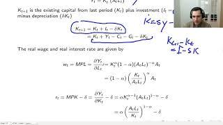 RBC: Model setup, Evolution of Capital, and Firm's problem for wages and rate of return