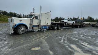 Using a Hydraulic Dovetail as a loading ramp Trucking from Anchorage to Homer Alaska