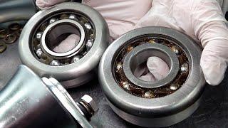 Process of making ball bearings. Korean old bearing manufacturing factory