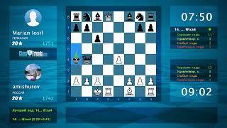 Chess Game Analysis: amishurov - Marian Iosif : 1-0 (By ChessFriends.com)