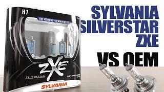 Sylvania Silverstar zXe vs OEM / Original Headlight Bulbs Comparison