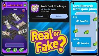 Note Sort Challenge Real Or Fake - Note Sort Challenge Withdrawal - Note Sort Challenge Legit Ba