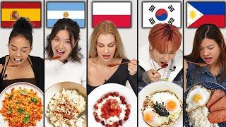 People Try Different Rice Topping Around The World l Spain,Argentina,Poland,The Philipines l TIOT