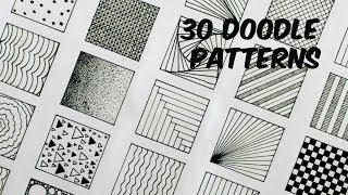 30 Patterns for Doodling || 30 Doodle Patterns, Zentangle Patterns, Mandala Patterns