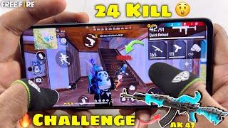 AK47 gun challenge 1 vs 4 free fire gameplay with 2 finger handcam in poco x3 pro