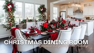 Red and White Christmas Dining Room Decor Ideas: Luxurious Elegance for the Holidays