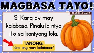 MAGBASA TAYO! | PAGSASANAY SA PAGBASA NG TAGALOG | FILIPINO READING FOR KINDERGARTEN | TEACHING MAMA