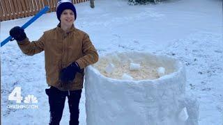 Hot Cocoa Ice Sculpture Earns Virginia Teen a Pat Collins Snow Stick