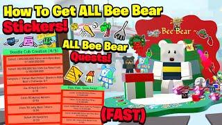 ALL Bee Bears Quests And Stickers Needed (How To Get Beesmas Sticker Guide) (Bee Swarm Simulator)