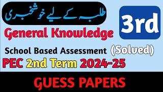 Class 3 General Knowledge Paper 2nd Term 2024 by Sir Asad Hameed