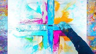 ABSTRACT ART PAINTING Demo With Acrylic Paint and Palette Knife | Bruma