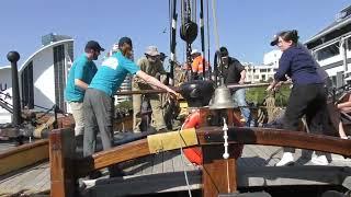 Tall ship James Craig - Hauling in the Jibboom - Sept 2023