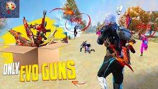 Best Fight Only with Evo Guns  Op 1 Vs 4 Gameplay  Free Fire