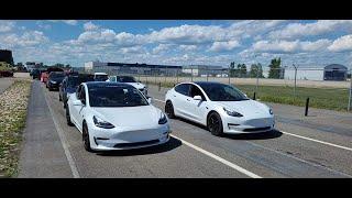 2020 Tesla Model 3 LR with Acceleration Boost vs 2020 Tesla Model 3 Performance 1/4 mile