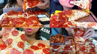 PEPPERONI & CHEESE PIZZA  compilation | asmr mukbang | pizza eating (asmr sounds) 