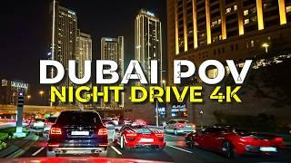 Dubai Night Drive 4k - 2024 POV Driving Tour from Dubai Downtown to Dubai Marina