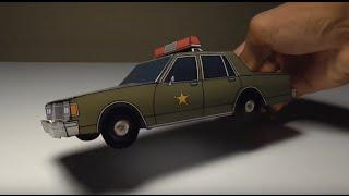 JCARWIL PAPERCRAFT 1986 Chevy Caprice 9C1 Army Patrol (Building Paper Model Car)