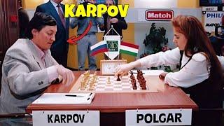 Judit Polger vs Anatoly Karpov | Karpov's unbelievable blunder against Polger  #chessgames