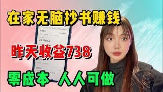 在家无脑抄书赚钱，一天收益738，方法适合所有人【冯宝宝】