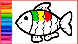 Colourful Fish| Draw A colourful fish| Fish drawing for kids||