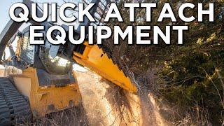 BEST Skid Steer Attachments!! | Quick Attach Mulcher, Grapple, Tree Puller