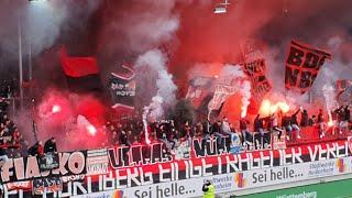 03.04.2022 1. FC Heidenheim - 1. FC Nürnberg 3:1, Pyrotechnik, Support Ultras Nürnberg, Gästeblock