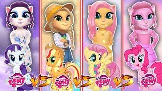 My talking angela 2 || My Little Pony || Fluttershy vS Rarity vS Rainbow vS Apple Jack || cosplay