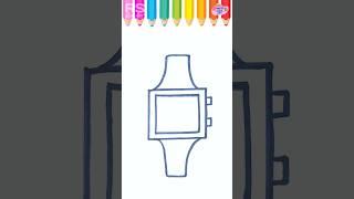How to Draw Smart Watch Drawing for kids and toddlers #short #shortvideo #viral #art #shortsfeed