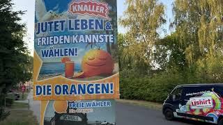 03.09.2024 Hönow Orangen-Wahlplakate Freie Wähler Brandenburger Vereinigte Bürgerbewegungen