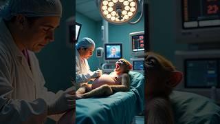 Doctors rescued pregnent monkey #humanity#treatment#veterinary#monkey#rescuemonkey#animals#shorts